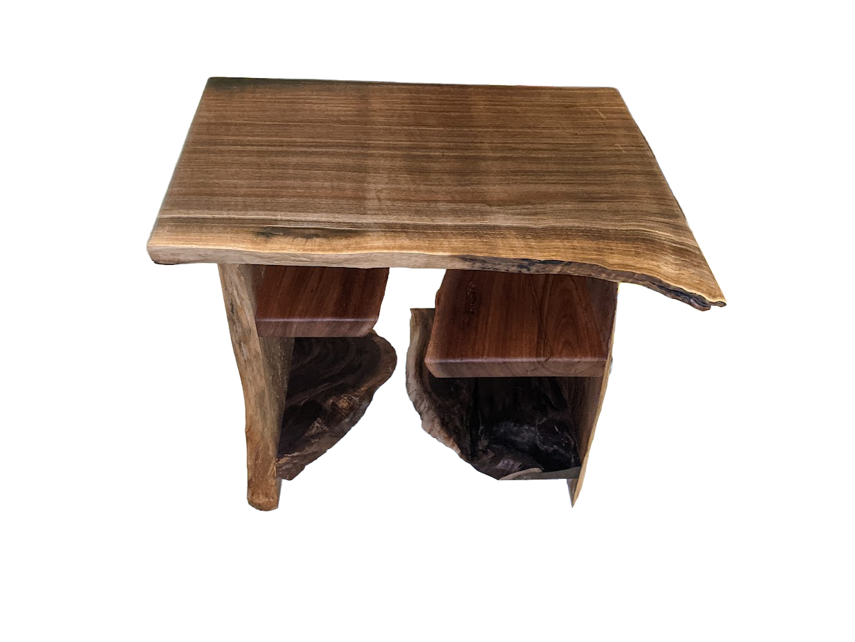 Live edge meditation shrine table